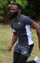Load image into Gallery viewer, Catspeed Style Men Grey T-Shirt and Shorts w/Tights attached Fitness Apparel