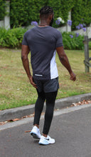 Load image into Gallery viewer, Catspeed Style Men Grey T-Shirt and Shorts w/Tights attached Fitness Apparel