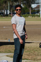 Load image into Gallery viewer, Catspeed Style Men Grey + White Sports T-Shirt Fitness Apparel
