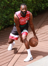 Load image into Gallery viewer, Catspeed Style Men Basketball Jersey + Shorts Red/Black/Green Sportswear
