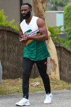 Load image into Gallery viewer, Catspeed Style Men White-Green Muscle Singlet Sportswear
