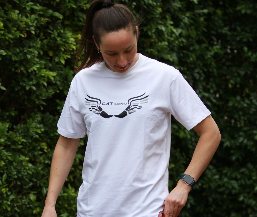Catspeed Style Women White-Black T-shirt Fitness Apparel